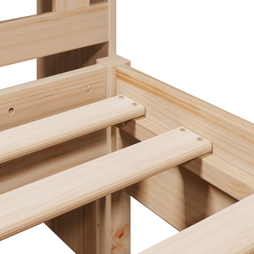 Łóżko z półką bez materaca stała sosna - naturalny kolor, 75 x 190 cm - number 9.