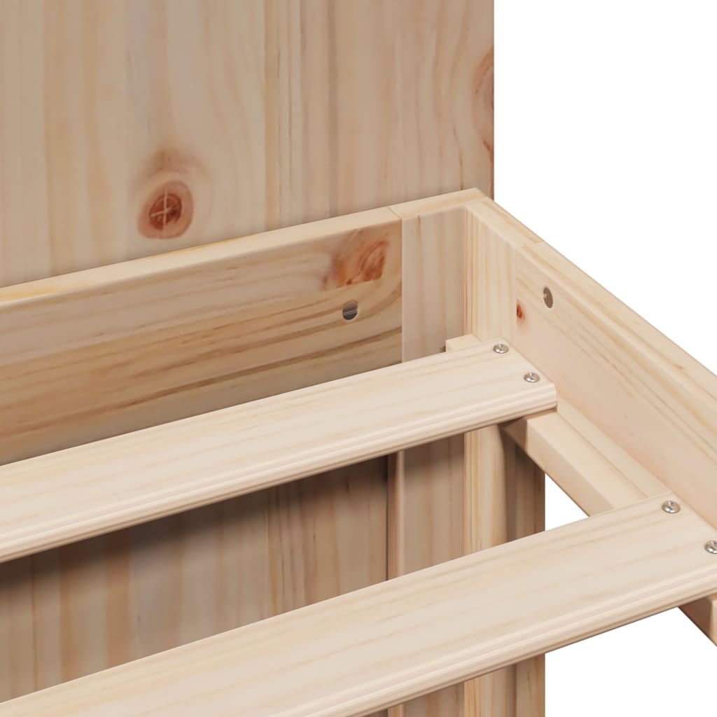 Seng med reol uden madras massivt fyrretræ - naturfarvet, 140 x 200 cm - number 9.