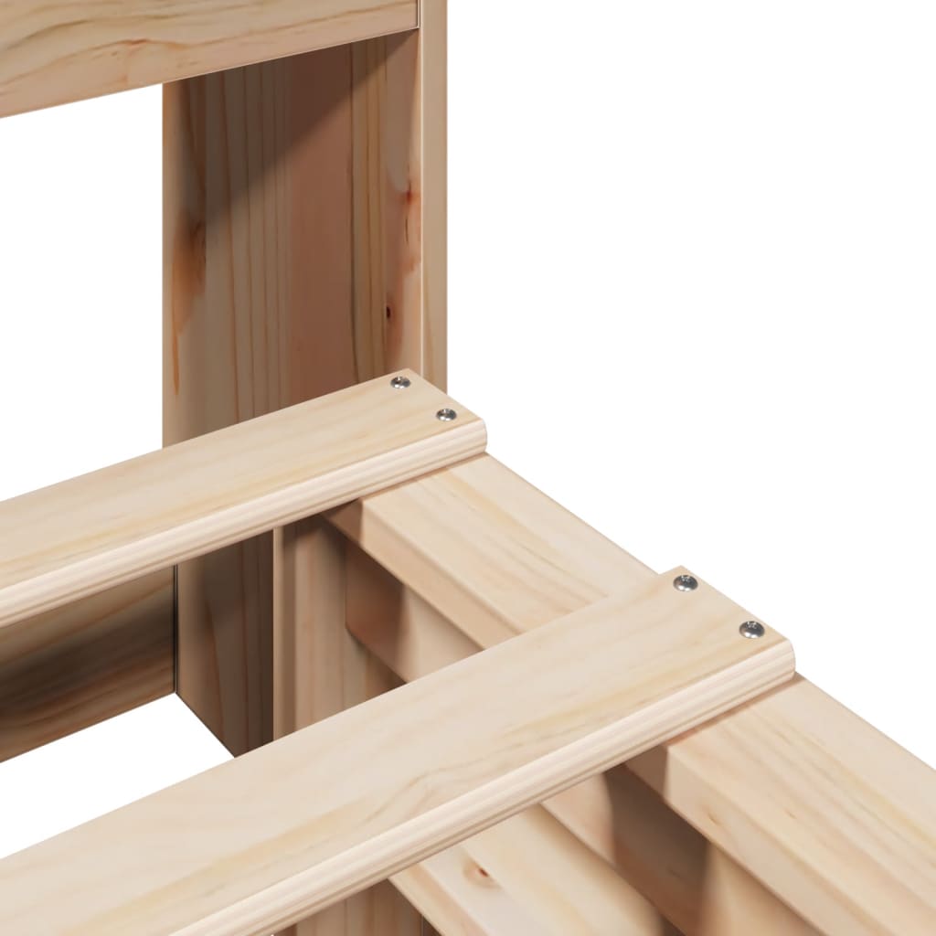 Seng med reol uden madras massivt træ - brun, 135 x 190 cm - number 9.