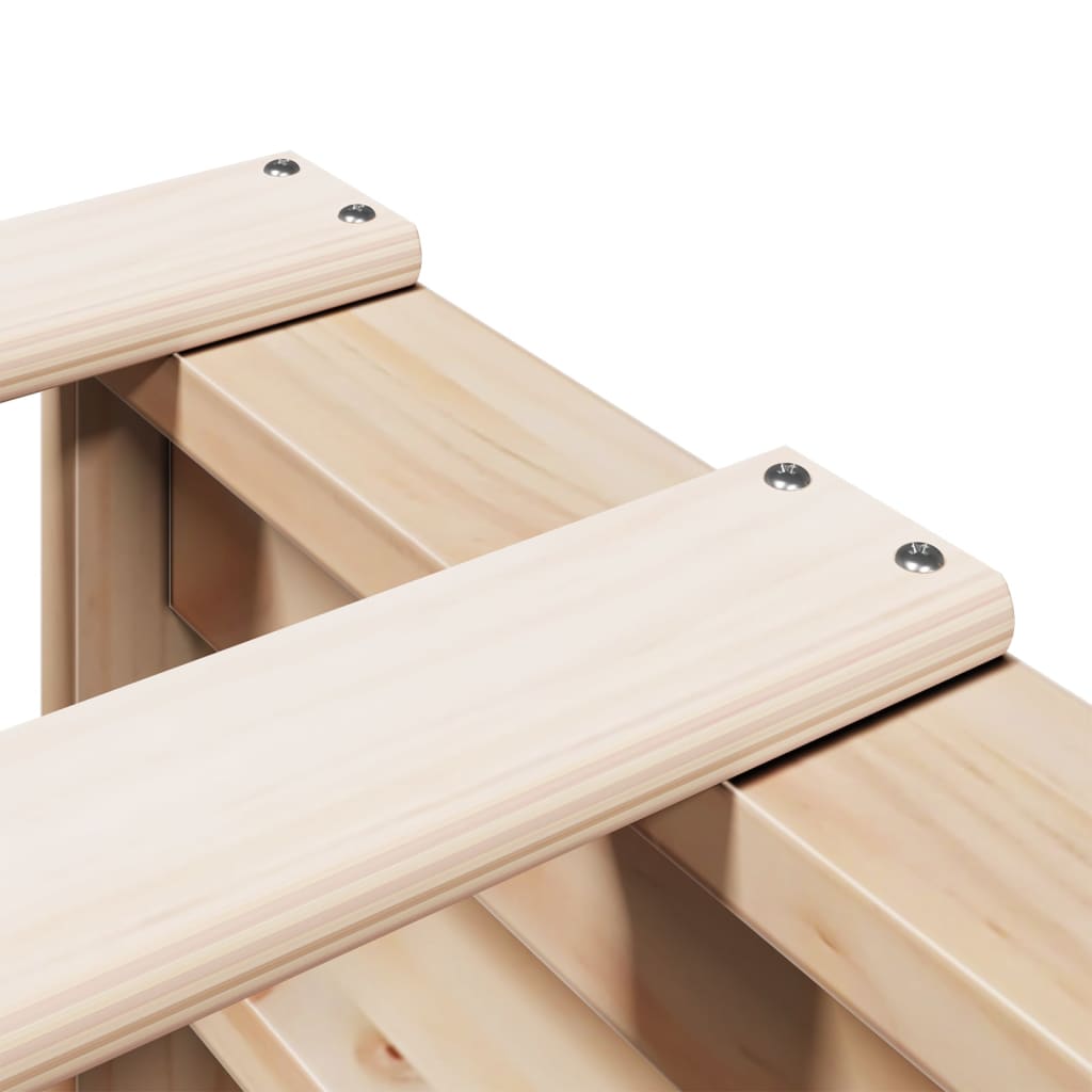 Seng med reol uden madras massivt fyrretræ - naturfarvet, 90 x 200 cm - number 9.