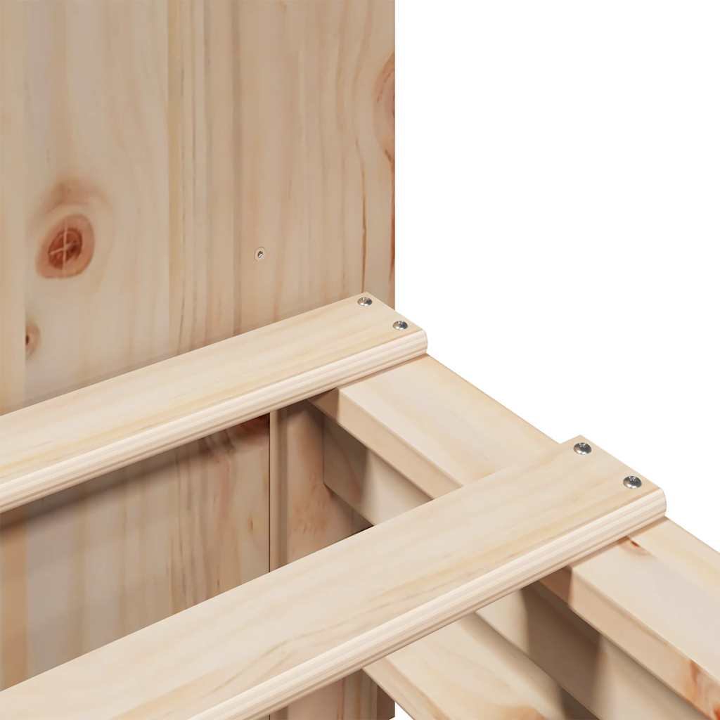 Seng med reol uden madras massivt træ - brun, 200 x 200 cm - number 9.