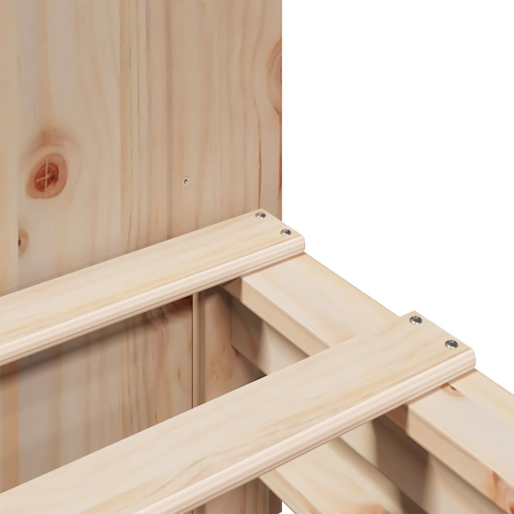 Seng med reol uden madras massivt træ - brun, 160 x 200 cm - number 9.