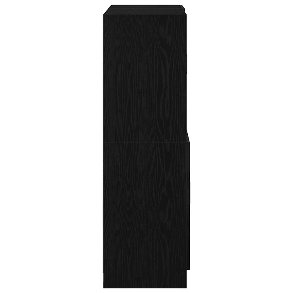 Zestaw szafek kuchennych 2 sztuki drewno klejone - czarny, 1 - number 8.