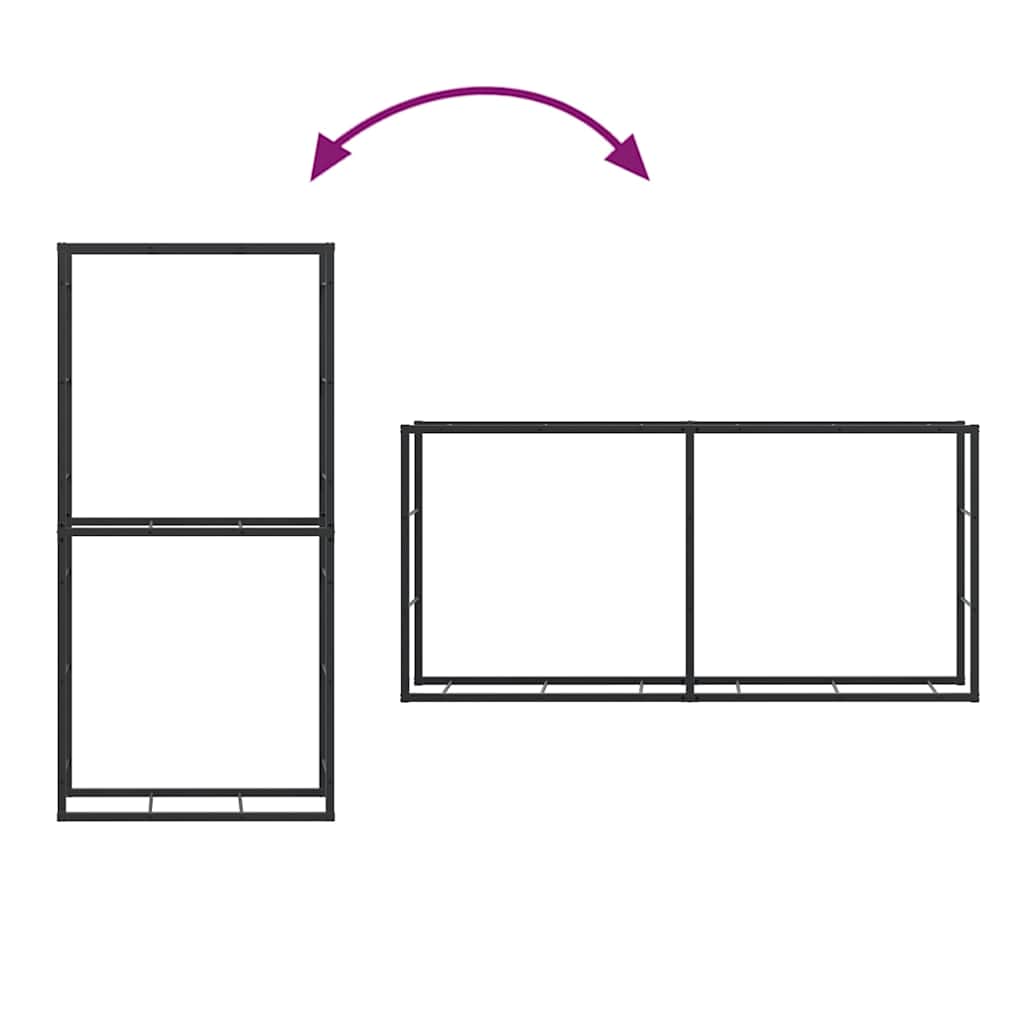 Brændestativ 100x30x209 cm stål sort - number 8.
