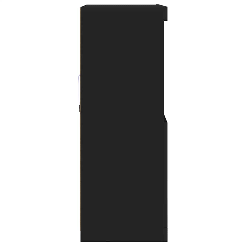 Skænk 81x37x100 cm konstrueret træ - sort, 1, x - number 8.