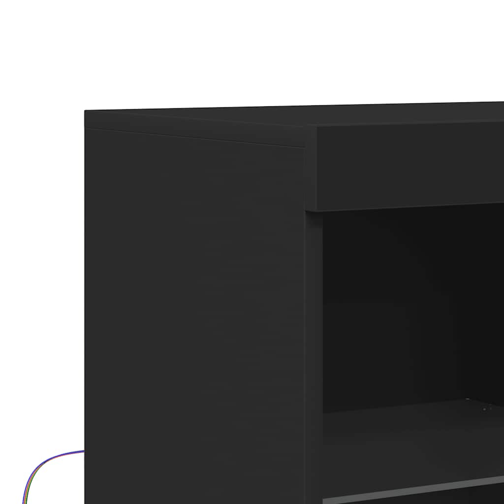 Skænk 81x37x100 cm konstrueret træ - sort, 1, x - number 11.