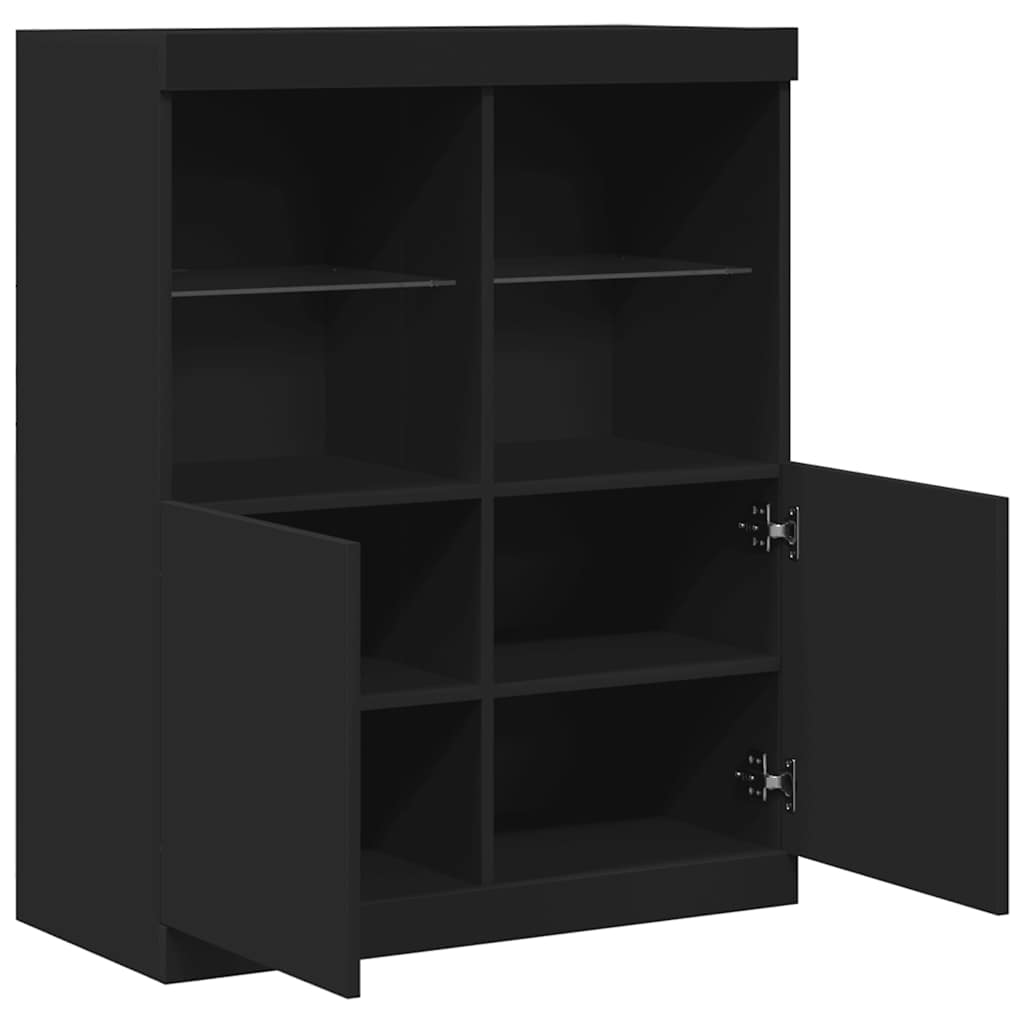 Skænk 81x37x100 cm konstrueret træ - sort, 1, x - number 10.