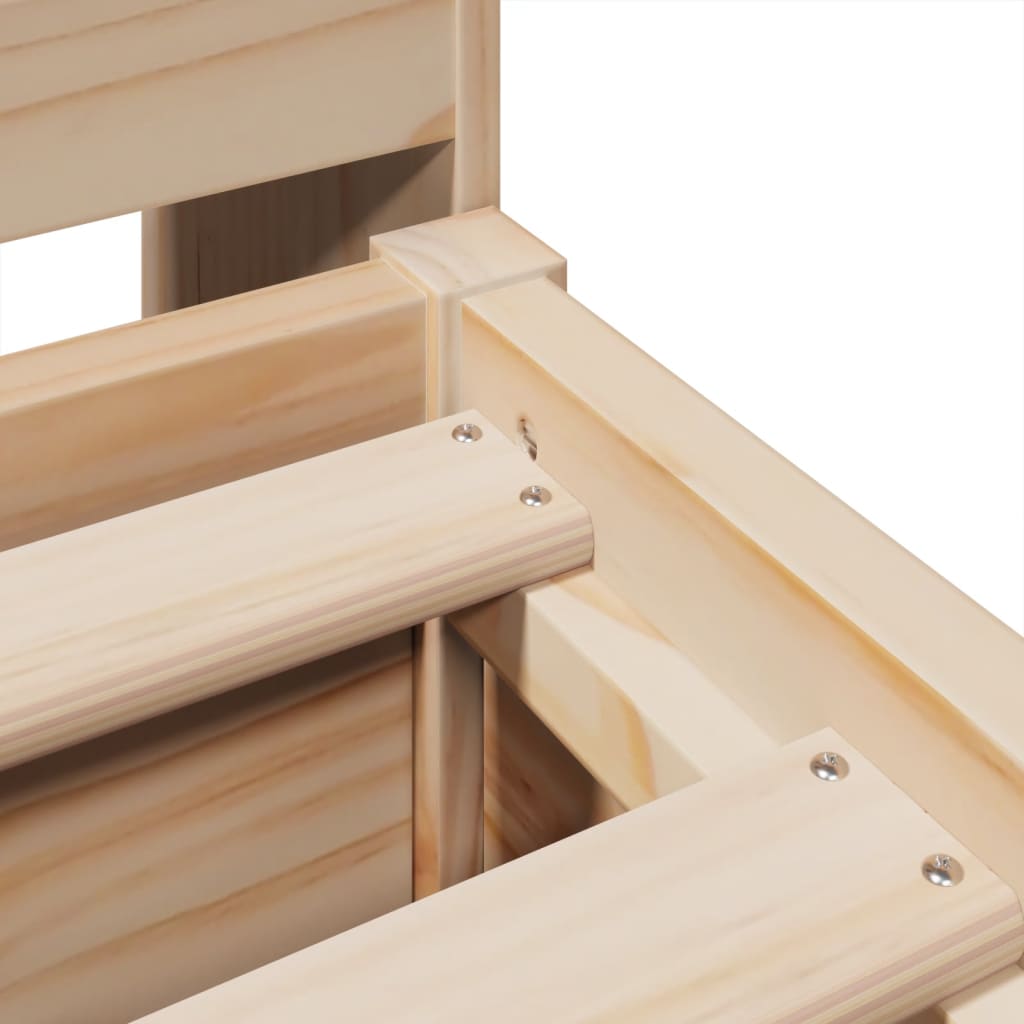 Okvir kreveta bez madraca punog bora - prirodne boje, 200 x 200 cm - number 9.