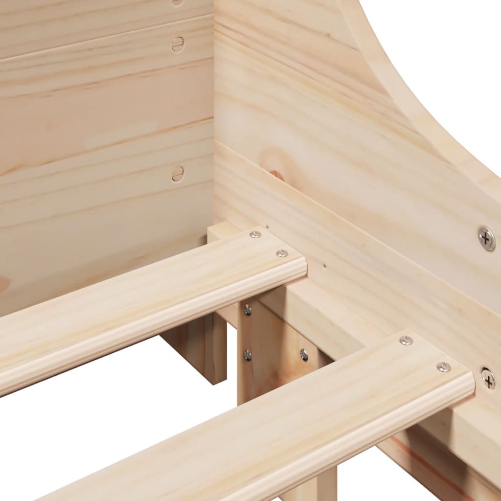 Seng med reol uden madras massivt træ - brun, 100 x 200 cm - number 9.