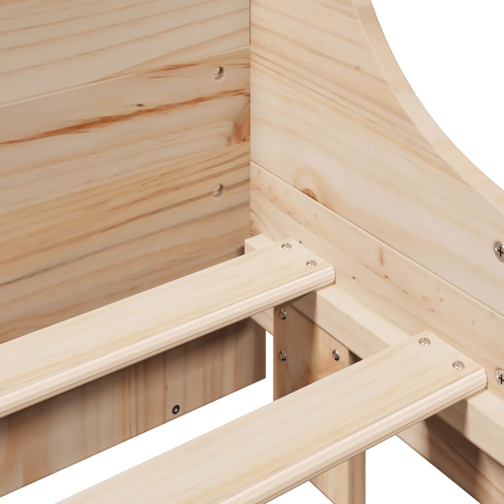 Seng med reol uden madras massivt træ - brun, 160 x 200 cm - number 9.