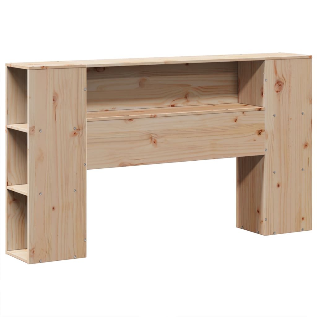 Bed frame without mattress solid pine wood - natural color, 140 x 190 cm - number 6.