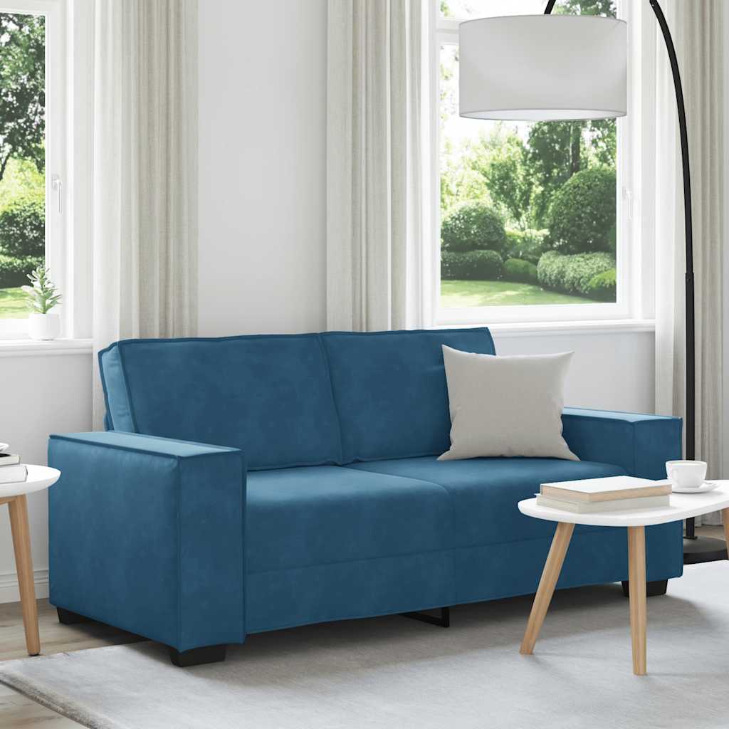 2-personers sofa fløjl - blå, 140 cm - number 1.