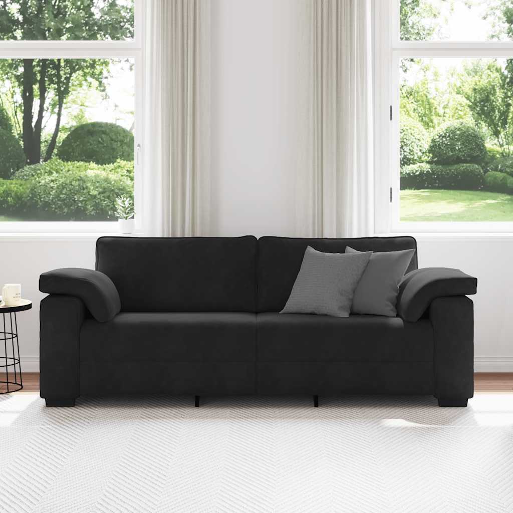 3 -person sofa velor - black, 178 cm - number 3.