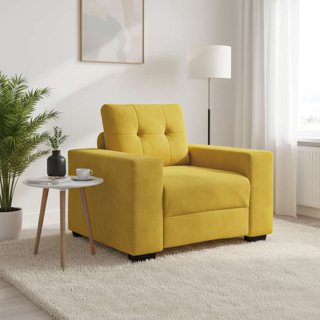 Sofastol 59 cm aksamit - żółty - number 1.