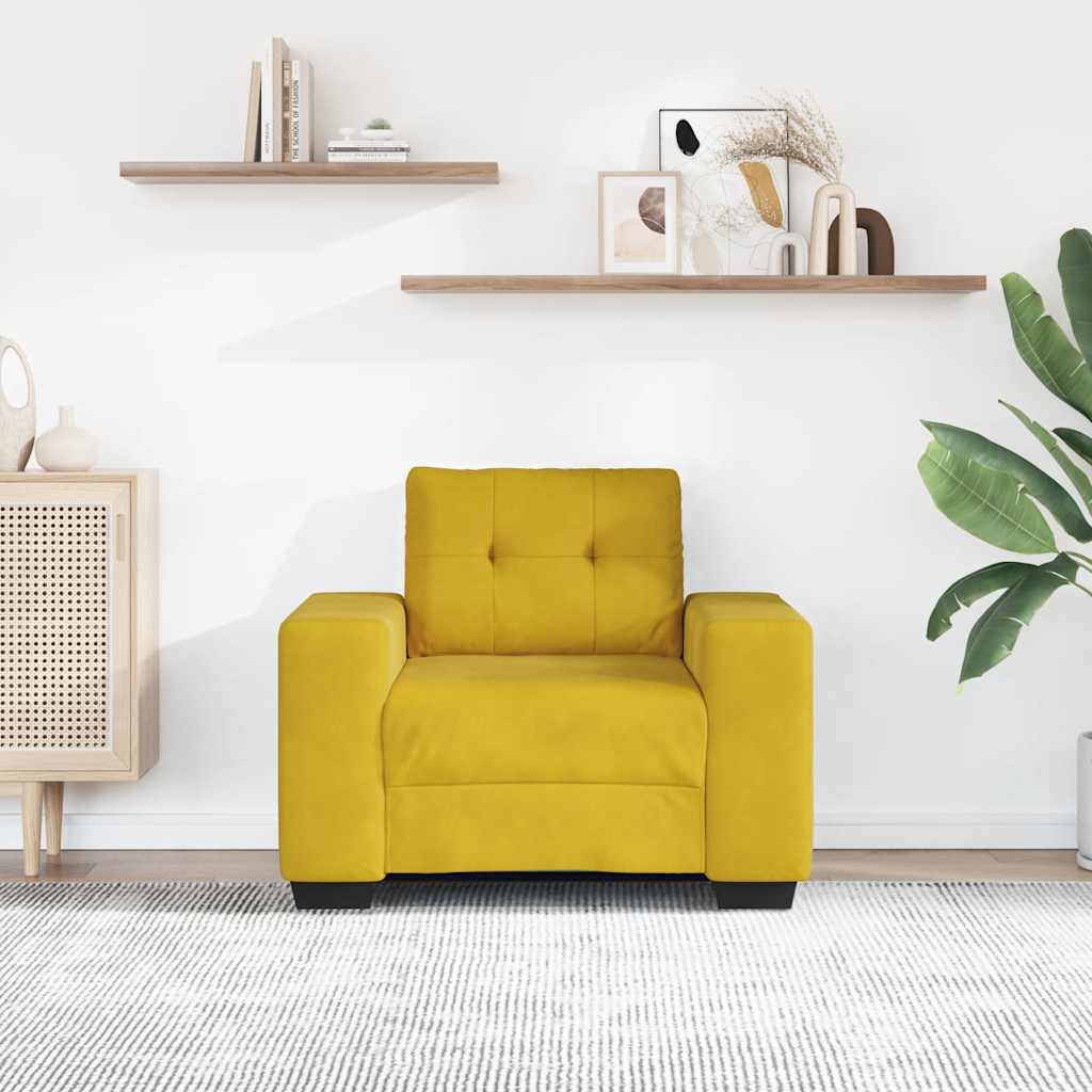 Sofastol 59 cm aksamit - żółty - number 3.