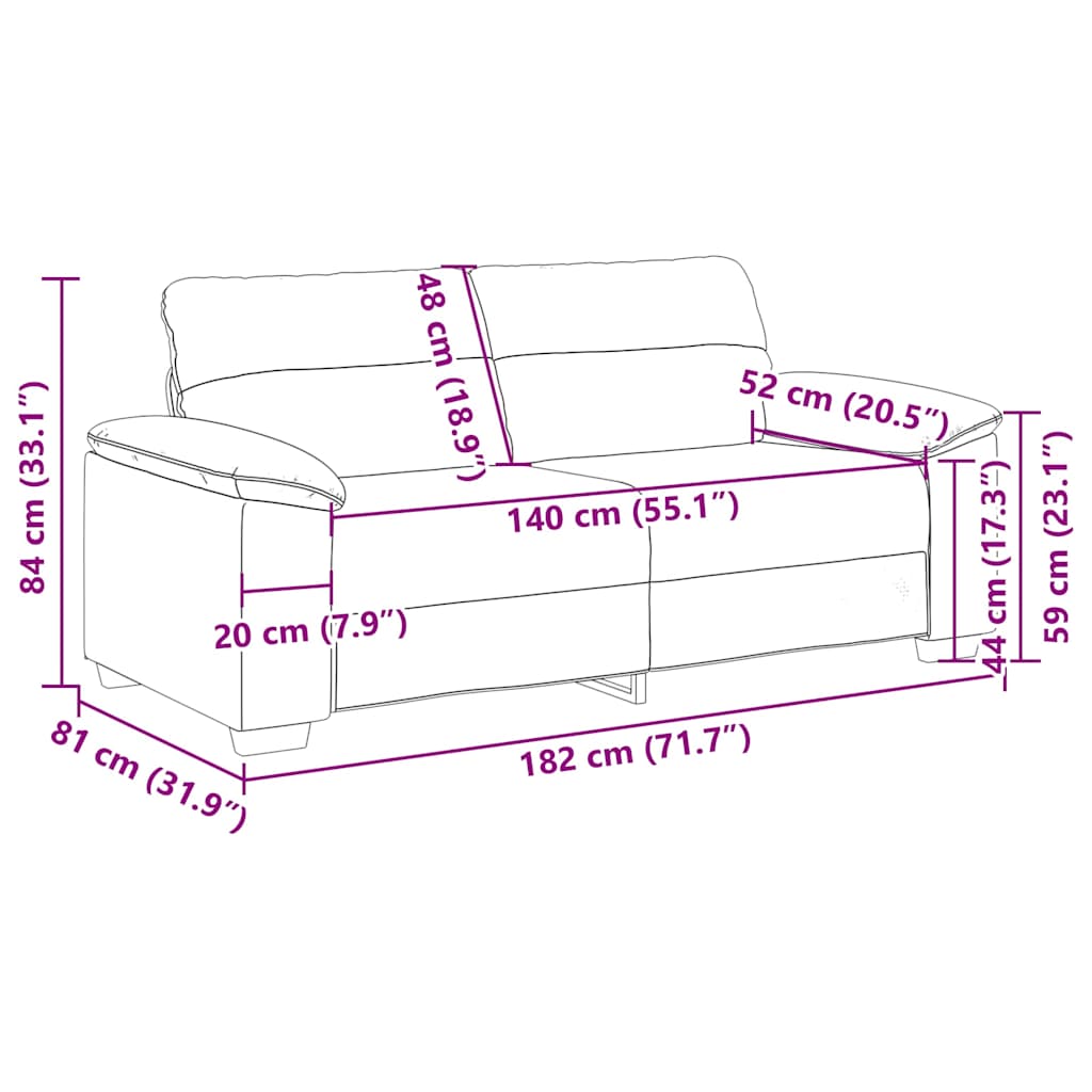 2 -osobowa sofa - jasnoszary, 140 cm - number 9.