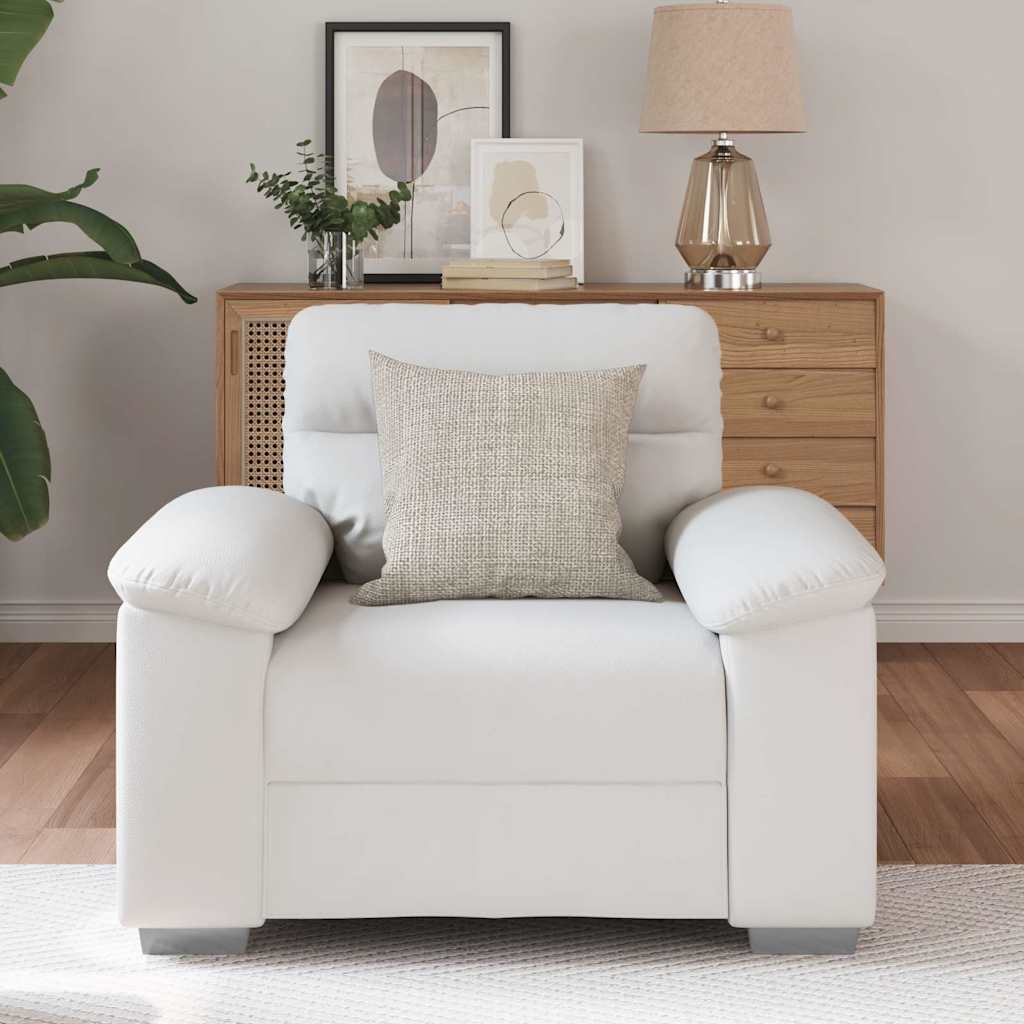 Fotel 60 cm sztuczna skórzana biała - number 3.