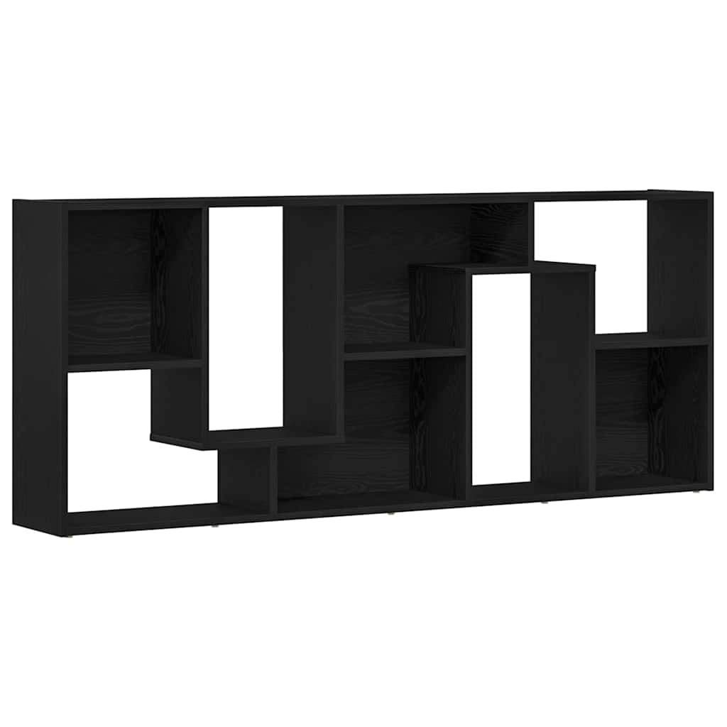 Bogreol 67x24x161 cm konstrueret træ sort egetræsfarve - number 5.