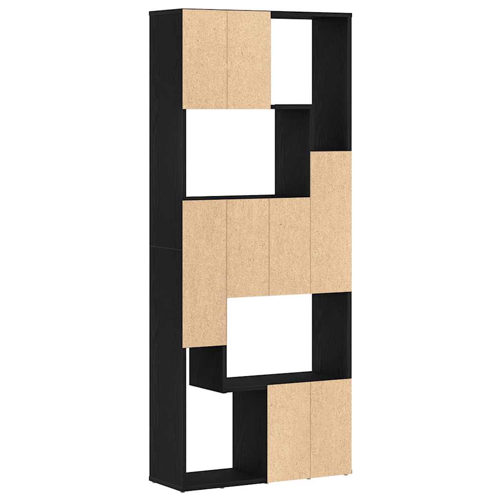 Bogreol 67x24x161 cm konstrueret træ sort egetræsfarve - number 8.