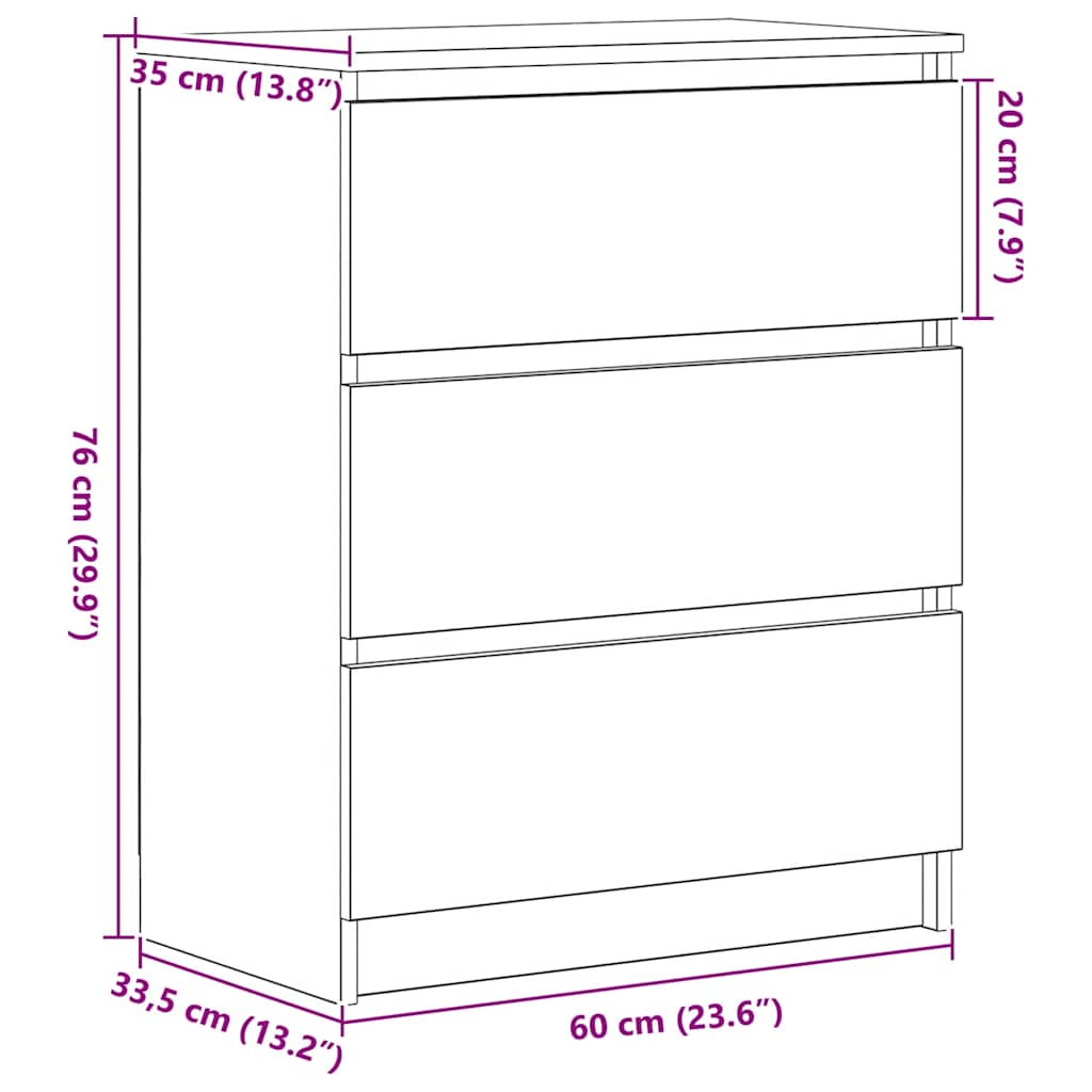Skænk 60x35x76 cm konstrueret træ antikt træ - gammelt træ, 1 - number 12.