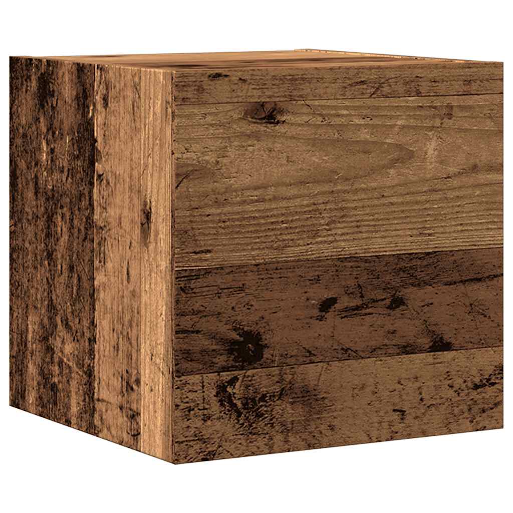 7-delt tv-skabssæt vægmonteret gammelt træ egetræsfarve - number 7.