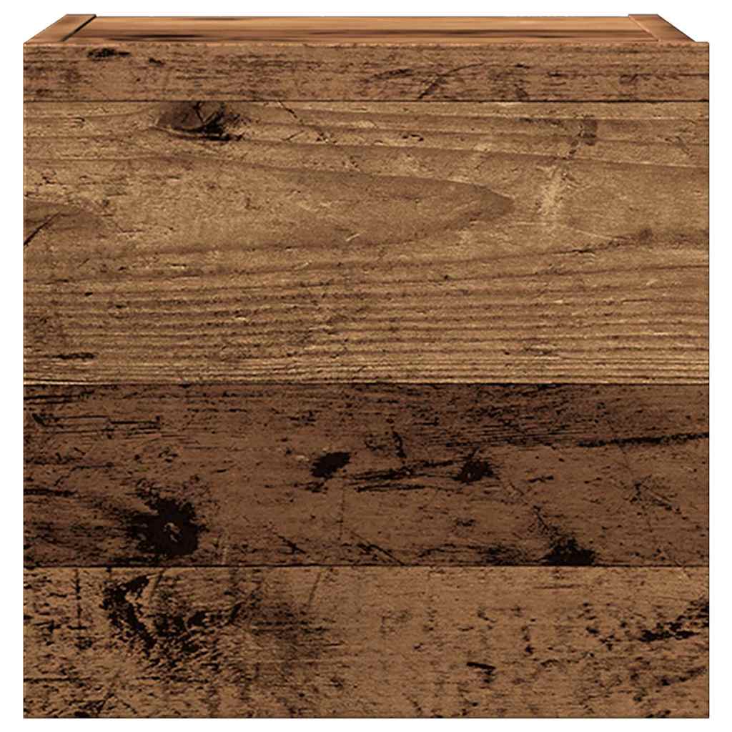 7-delt tv-skabssæt vægmonteret gammelt træ egetræsfarve - number 8.