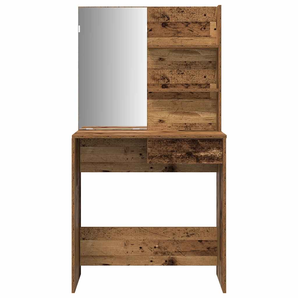 Frisørbordssæt gammelt træ i træimprægnering - number 5.