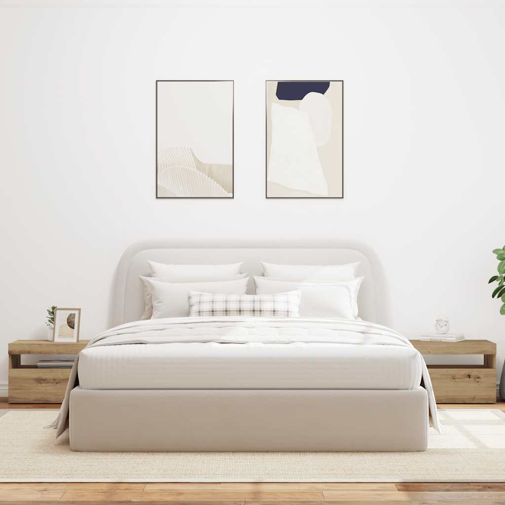 Noćni ormarić s led svjetlima obrtnički hrast 60x35x40 cm izrađeno drvo - number 4.