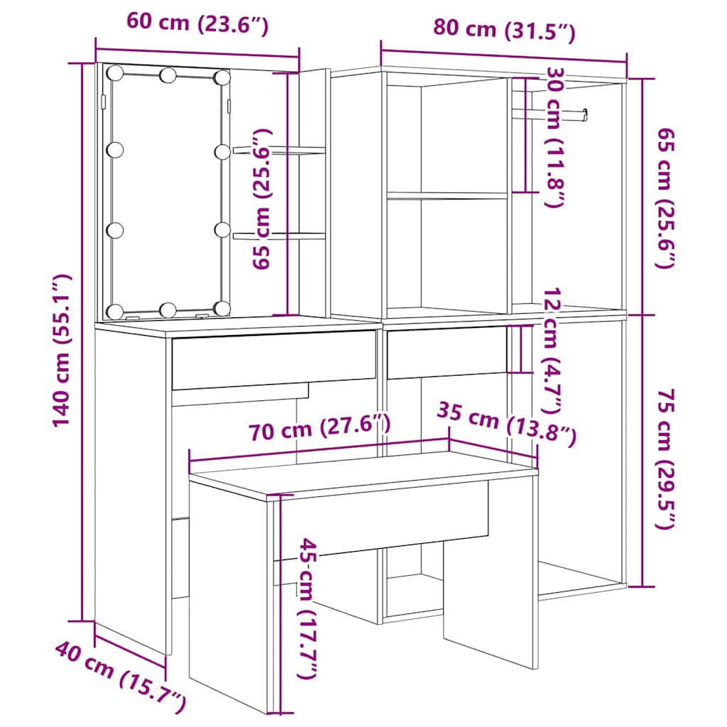 Toiletbordssæt med led artisan eg ingeniørtræ - number 12.