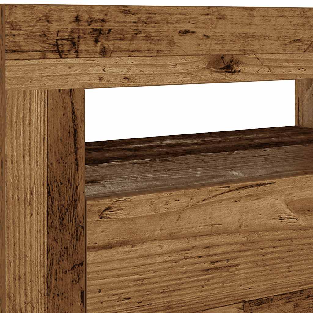 Noćni ormarići s led svjetlima kom. 60x35x40 cm antikno drvo - staro drvo, 2 - number 12.