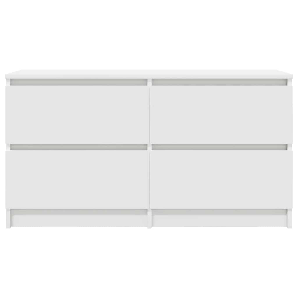 Tv -tabell 100x35x54 cm konstruert tre - hvit, 1, 100 cm (4 skuffer) - number 6.