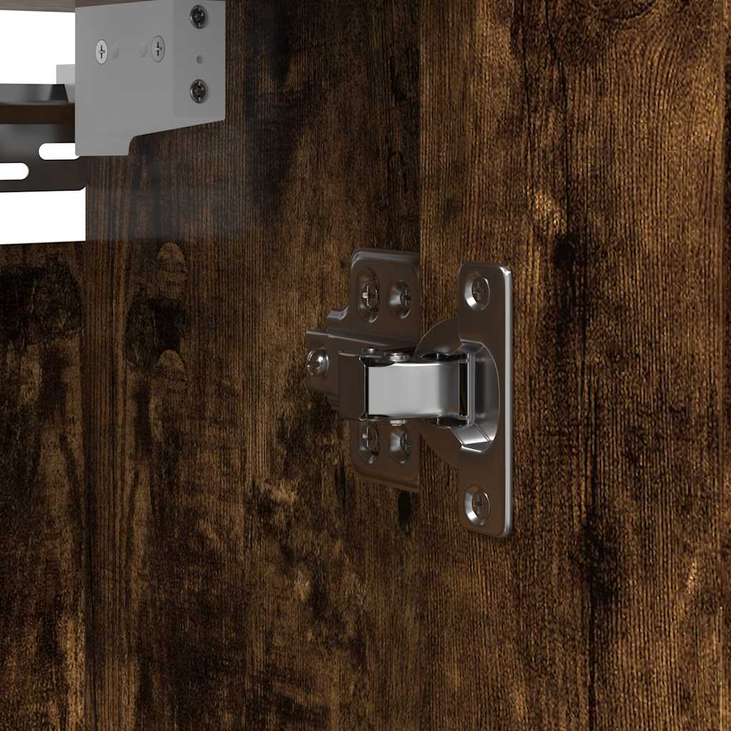 Vægskab til badeværelse med spejl 60x21x60 cm - røget egetræ - number 11.