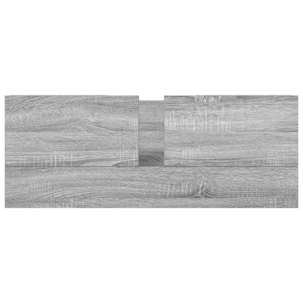 Håndvaskskab med skuffer 90x34,5x60 cm grå sonoma-eg - number 9.