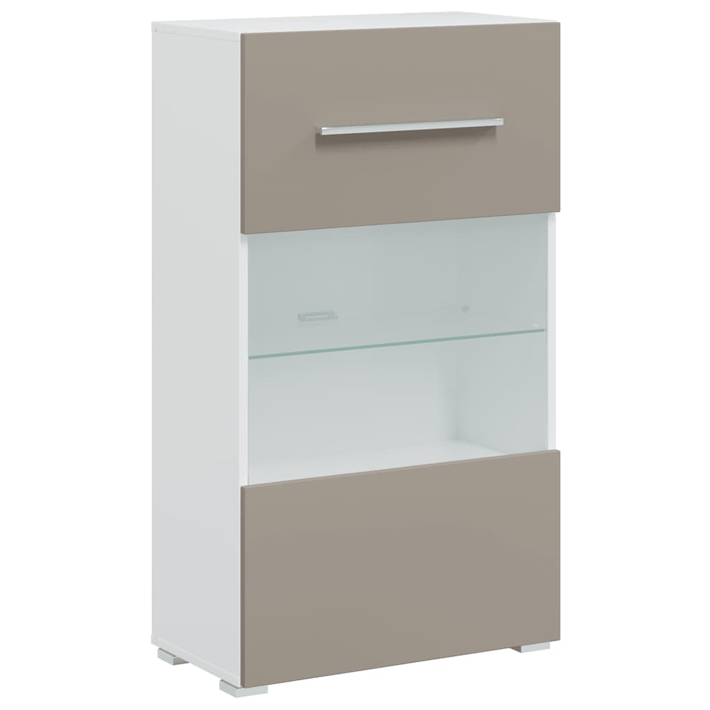 5-delt tv-skap med led-belysning, konstruert tre - steingrå - number 7.