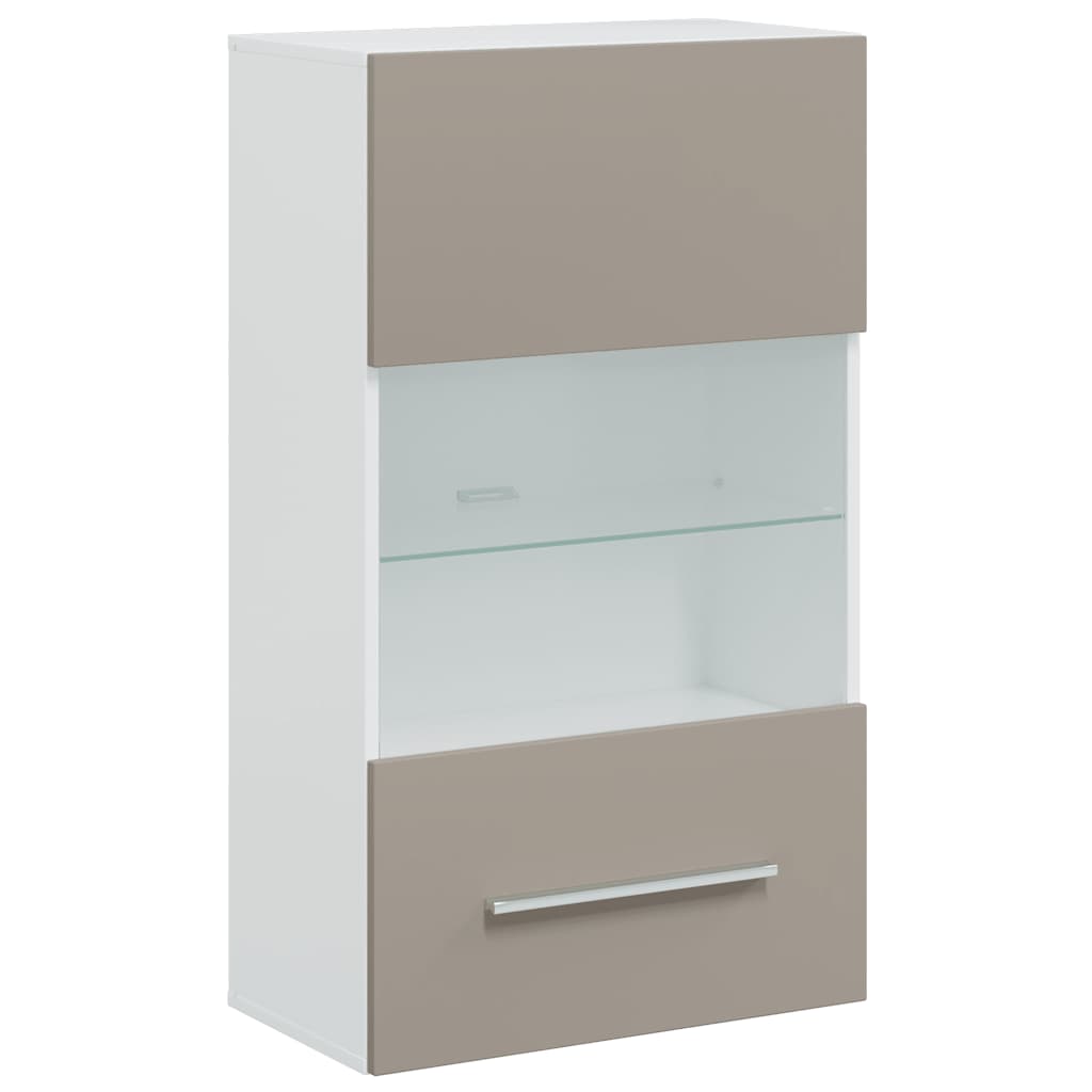 5-delt tv-skap med led-belysning, konstruert tre - steingrå - number 8.