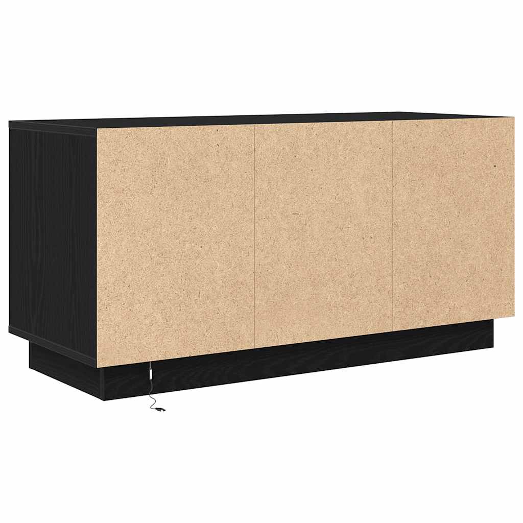 Tv-skap med led-lys 100x41x50 cm svart-eg-svart eik, 1, 100 cm - number 9.