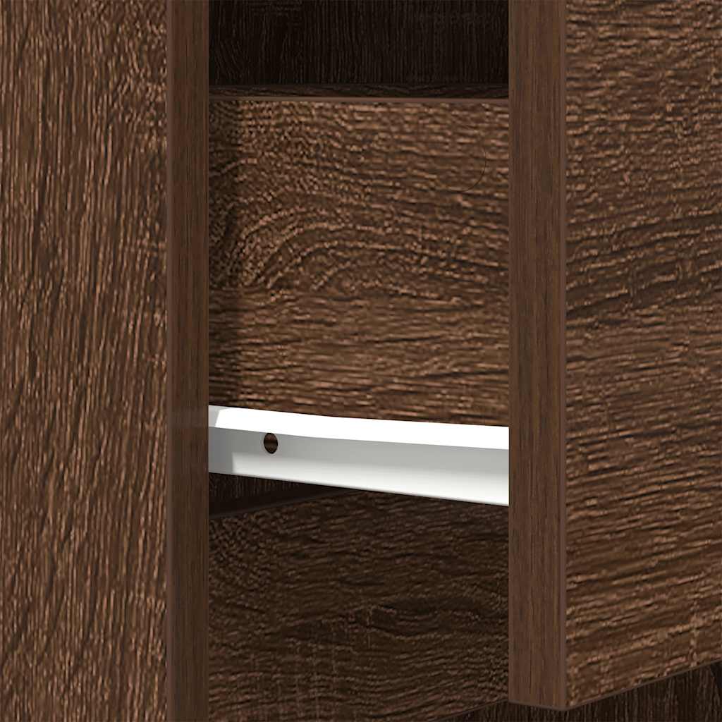 Sengebord 39x35x125 cm konstrueret træ brunt egetræ - brun eg, 1 - number 12.