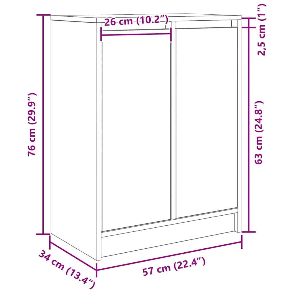 Příborník 57x34x76 cm konstruovaný dřevěný artic - řemeslný dub, 1 - number 12.