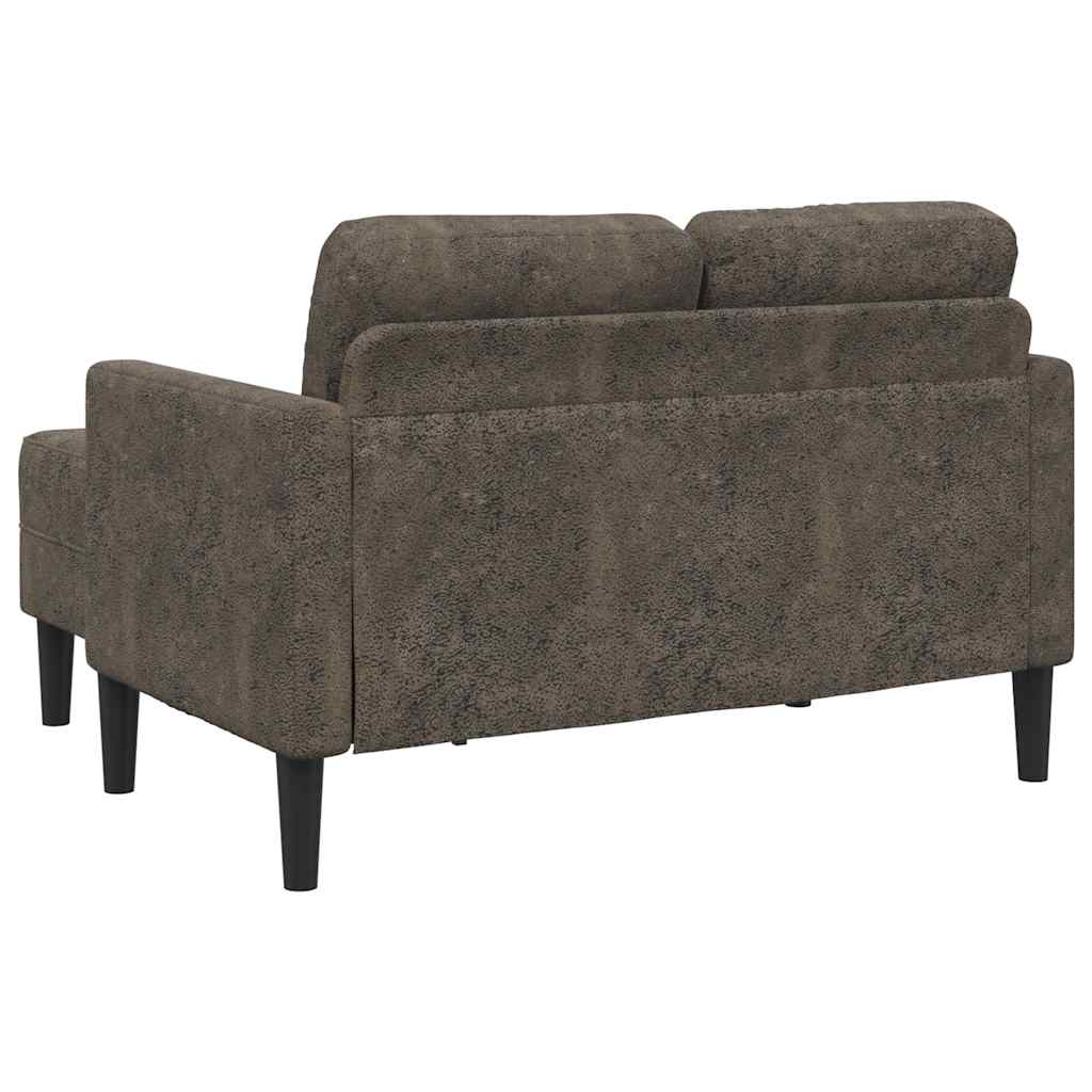 2-personers sofa med sjeselounge l-formet 125 cm kunstig skinn-mørk grå - number 6.