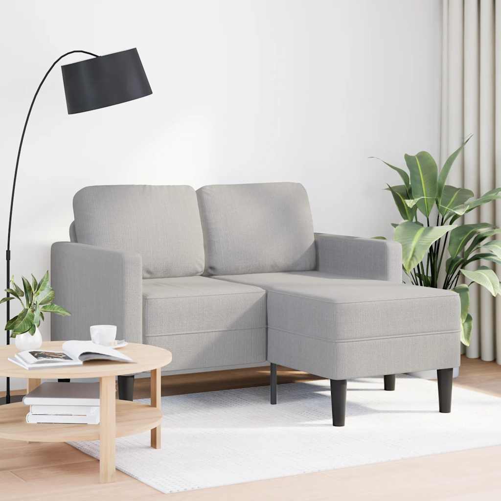 2-personers sofa med chaiselong l-formet 125 cm stof - skygrå - number 3.
