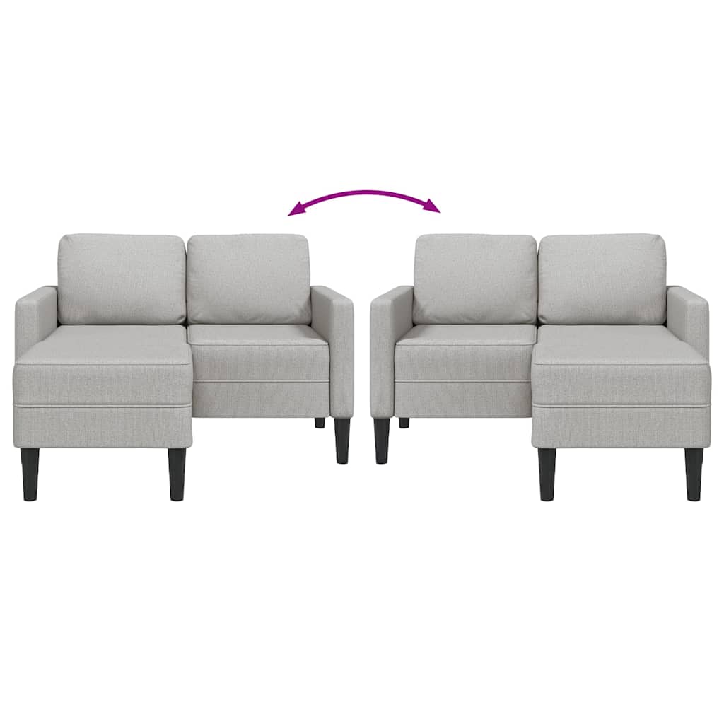 2-personers sofa med chaiselong l-formet 125 cm stof - skygrå - number 8.