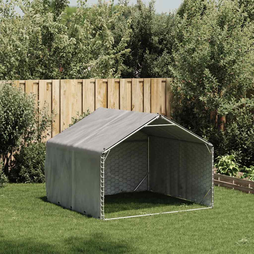 Cour de chien extérieur avec couvercle 2x2x1,5 m en acier galvanisé - 2 x 2 x 1,5 m - number 2.