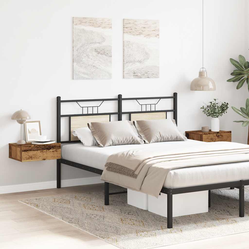 Flytende nattbord stk. 40x32x15 cm konstruert tre antikt tre - gammelt tre, 2 - number 4.