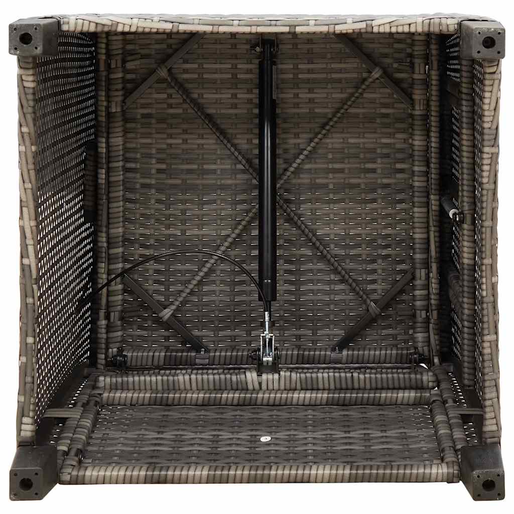 Vrtna stolica s oblogom i bočnim stolom polirattan grey - number 10.