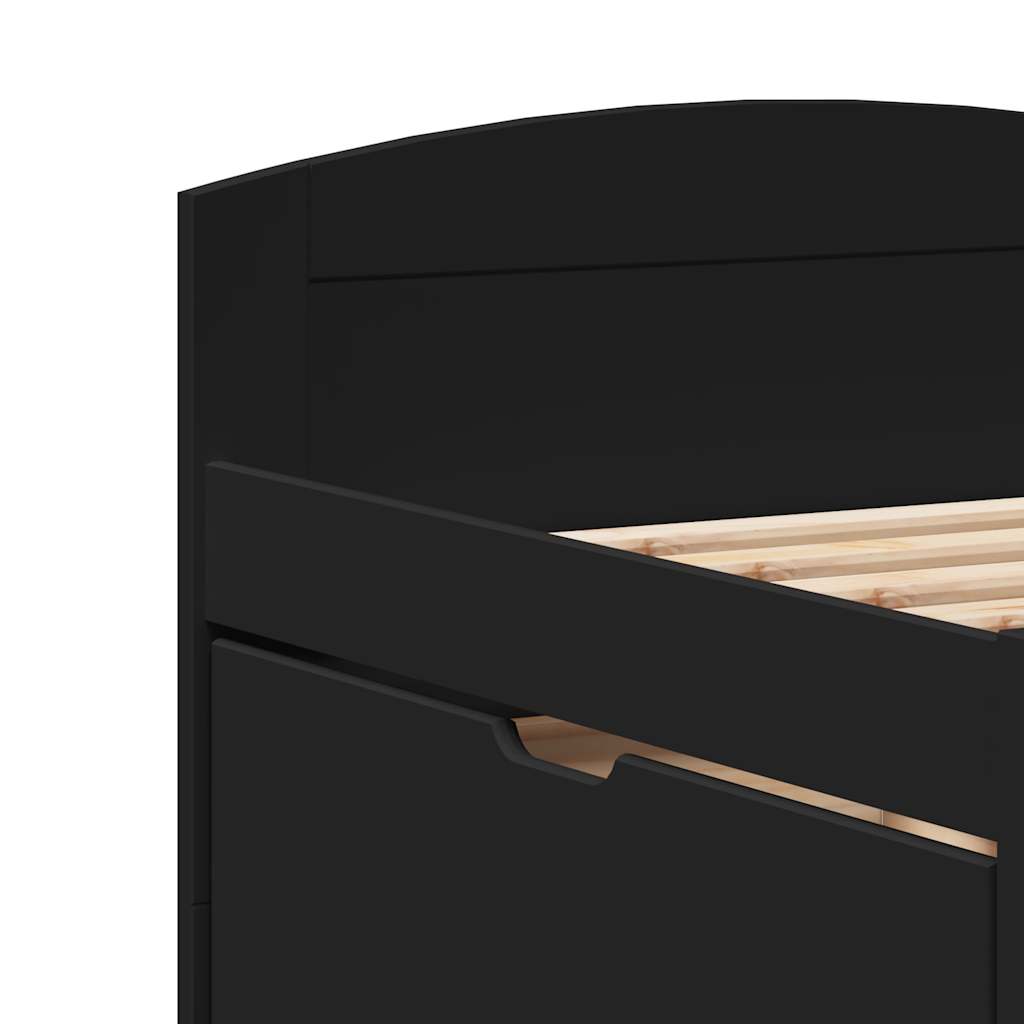 Daybed med 5 skuffer uden madras irun 90x200 cm - sort-3 - number 9.