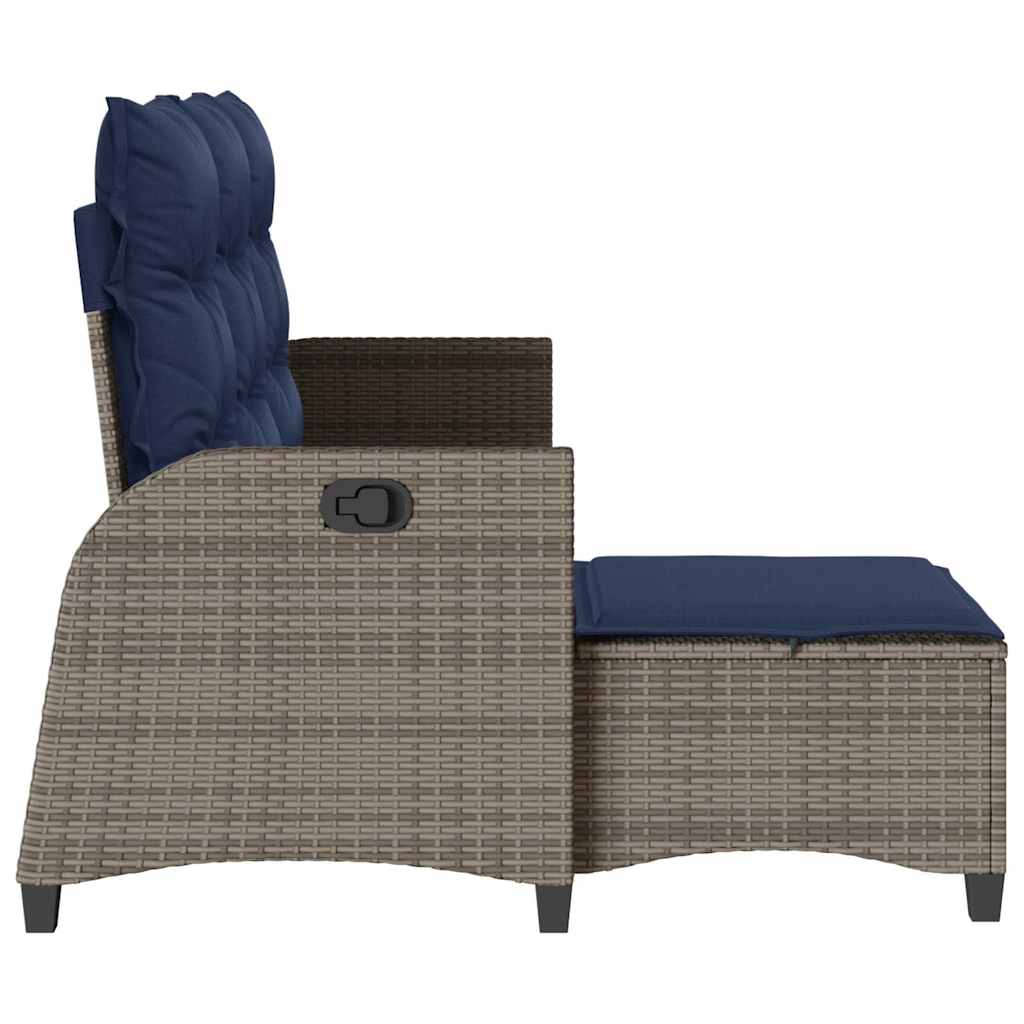 Krzesło wypoczynkowe z poduszkami i funkcją podszewki l -w kształcie litery l - szary, 1, granatowy - number 6.