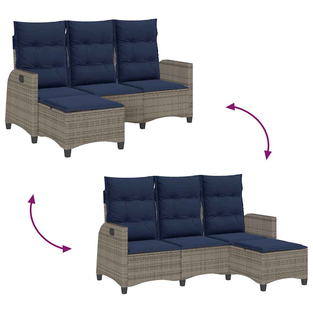 Krzesło wypoczynkowe z poduszkami i funkcją podszewki l -w kształcie litery l - szary, 1, granatowy - number 9.