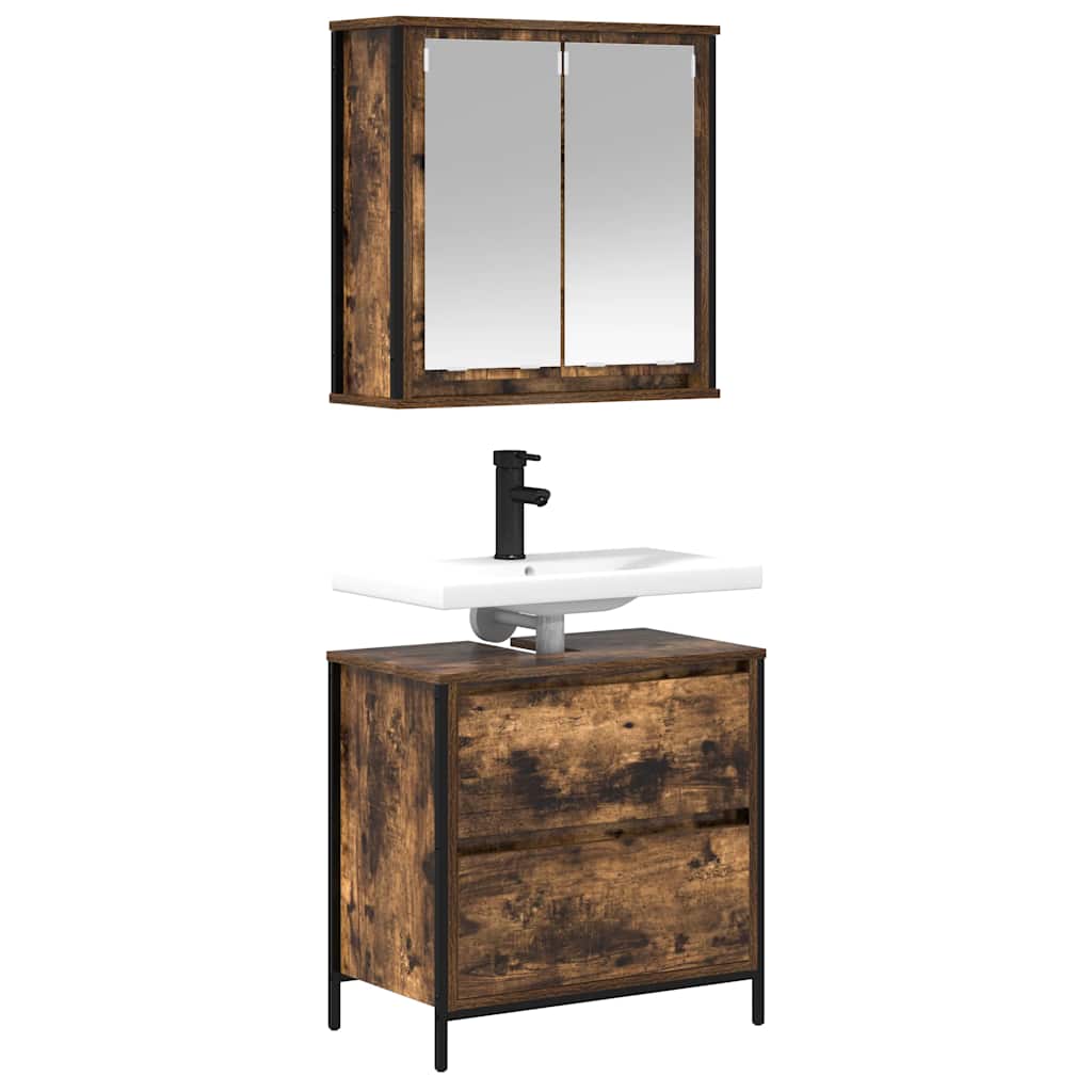 Møbler sett for bad 2 deler konstruert tre - 1, røkt eik - number 4.