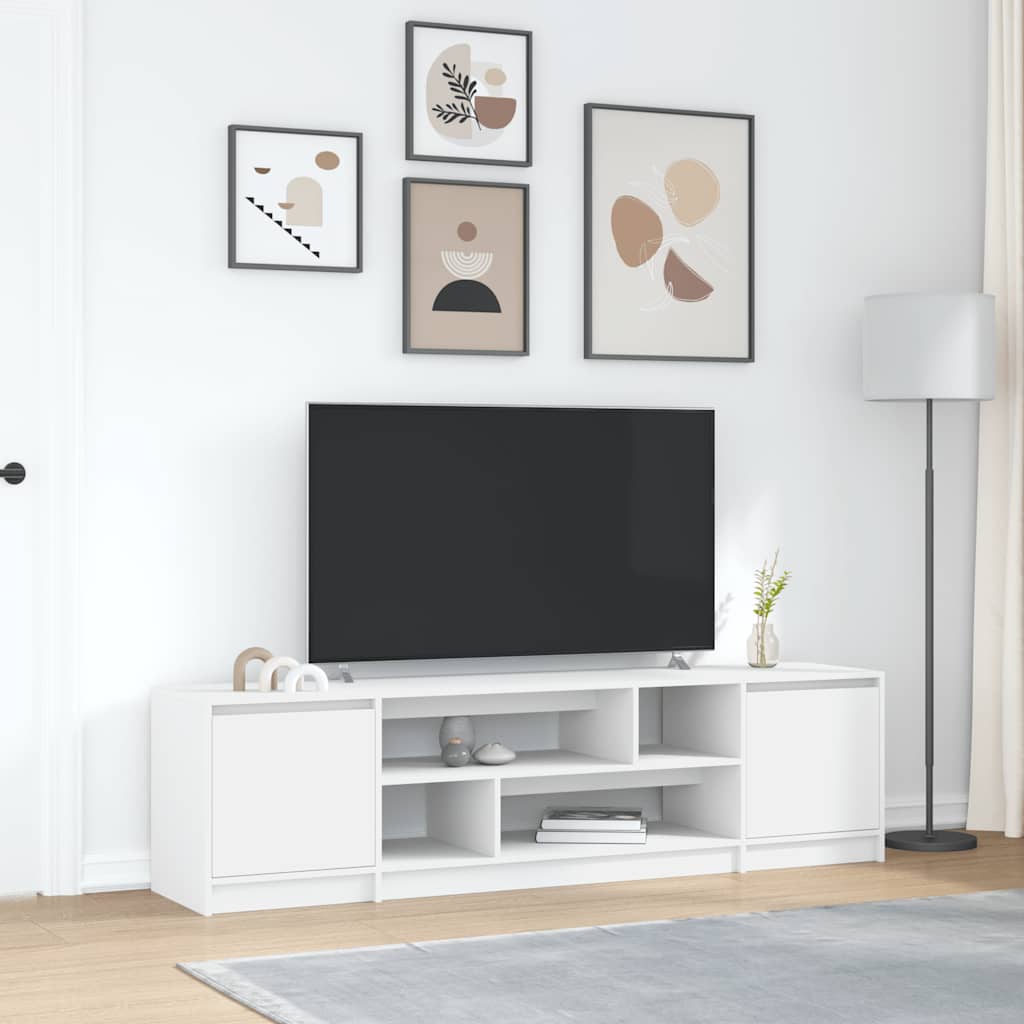 Tv -tabell 188,5x41x50 cm konstruert tre - hvit, 1, 188,5 cm - number 1.