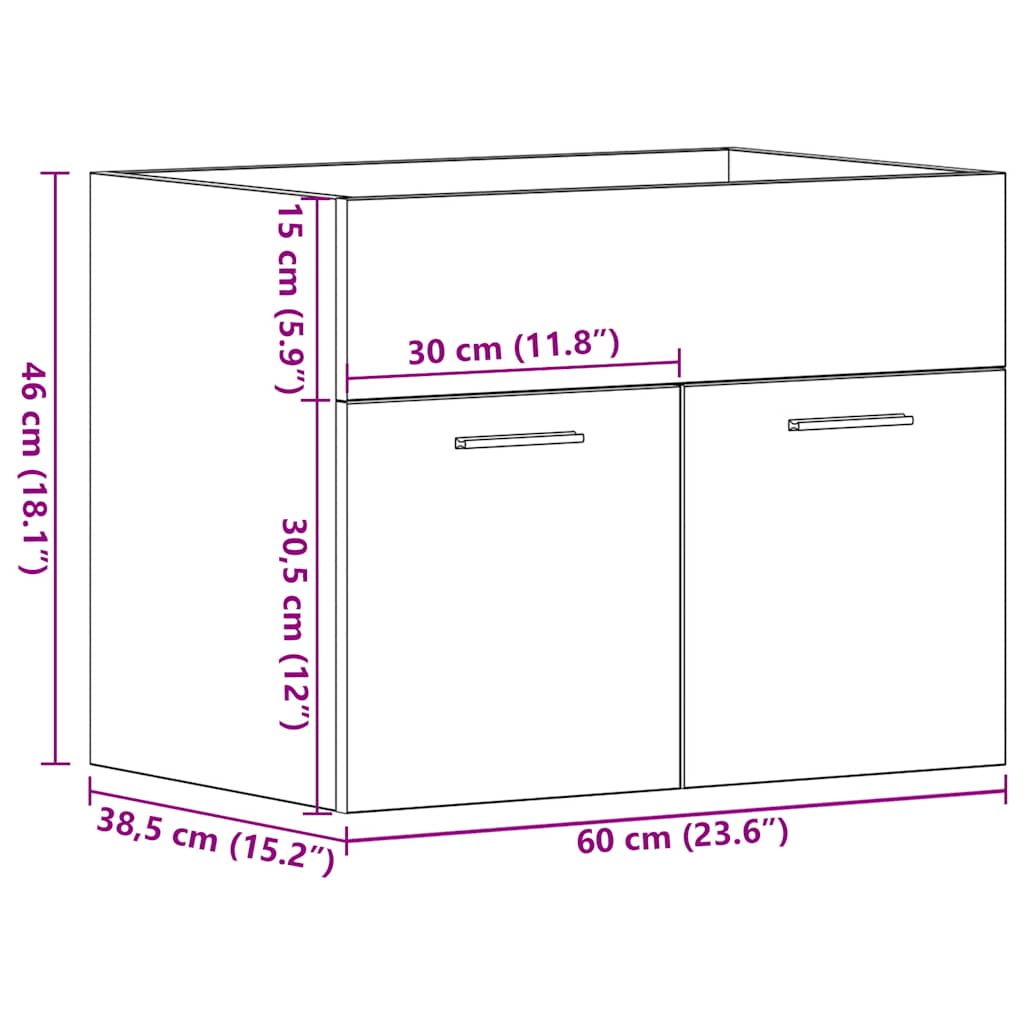 Łazienka werding 60x38,5x46 cm zbudowany artysta drewniany - artisan oak, 60 x 38,5 x 46 cm, 1 - number 12.